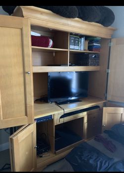 Solid Wood Computer Armoir