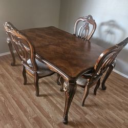 Dining Table Wood & 3 Chairs