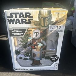 Mandalorian The Child 6.5 Foot Christmas Blow Up Lawn Inflatable