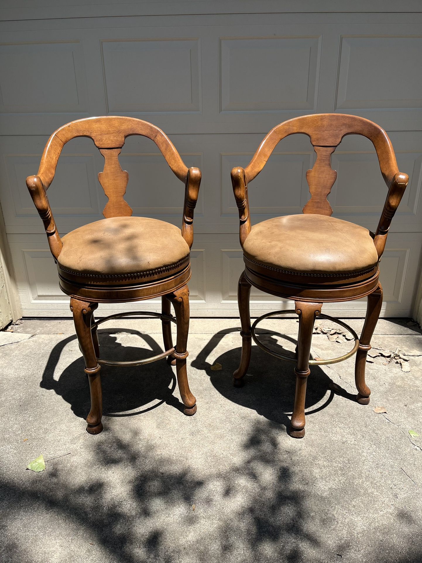 Leather Swivel Upholstered Bar Stools