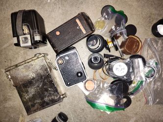 Vintage cameras and accessories lenses