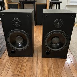 nfinity Bookshelf Speakers Pair Polycell Tweeter 10” Woofer Bass Reflex Vintage