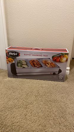 Parini 3-pan stainless steel buffet warming tray