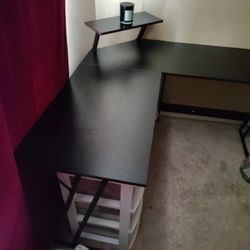Black L-Shaped Desk
