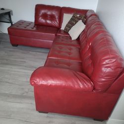 Red Leather Couch 
