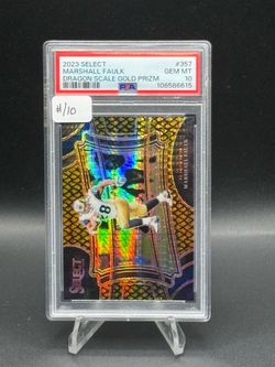 2023 Select Field Level Dragon Scale Gold Prizm #357 Marshall Faulk #/10 PSA GEM MT 10 (Case Hit)