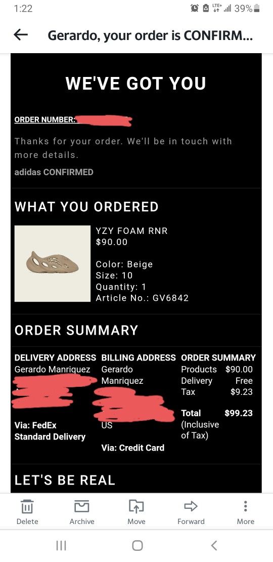 Yeezy Foam Runner Beige Size 10