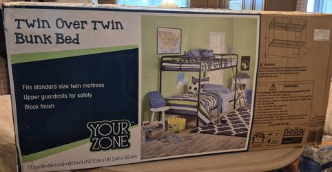 Twin Bunk bed/Blk Easy To Assemble
