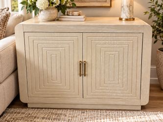 Nautica Home Modern Coastal Accent Cabinet Sideboard - NEW, Beige 36x16x32”