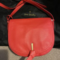 New! Vera Bradley Sycamore Leather Carson Saddle Bag