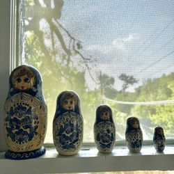 Rare Vintage Antique Russian Matryoshka Nesting Dolls