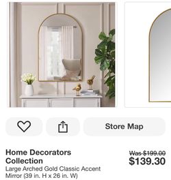 Arch mirror gold trim