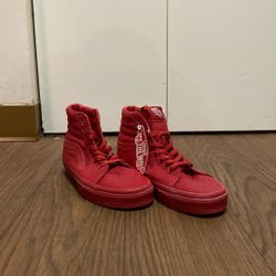 Red High Top Vans 9.5 Men