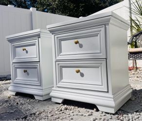 Pair of cute solid wood nightstands