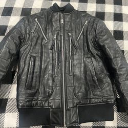 Men's motorcycle Leather Jacket, Black