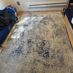 6x9 Blue And White Rug