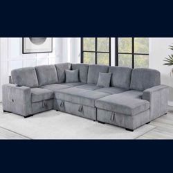 4piece Corduroy Sectional Sofa