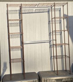 Dark bronze expandable steel wire closet organizer