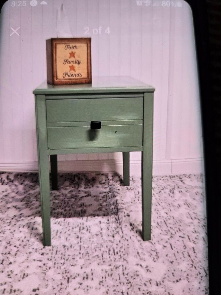 Refurbished Sage Green End Table