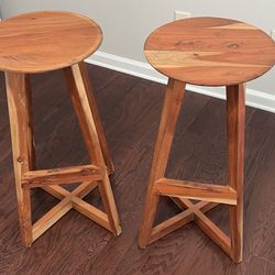 Wooden Stools - Set Of 2