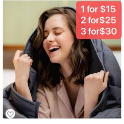 Smart Queen Weighted Blankets Adult 15 lbs, 48"x 72" Blanket, Premium Cotton with Natural Glass Bead