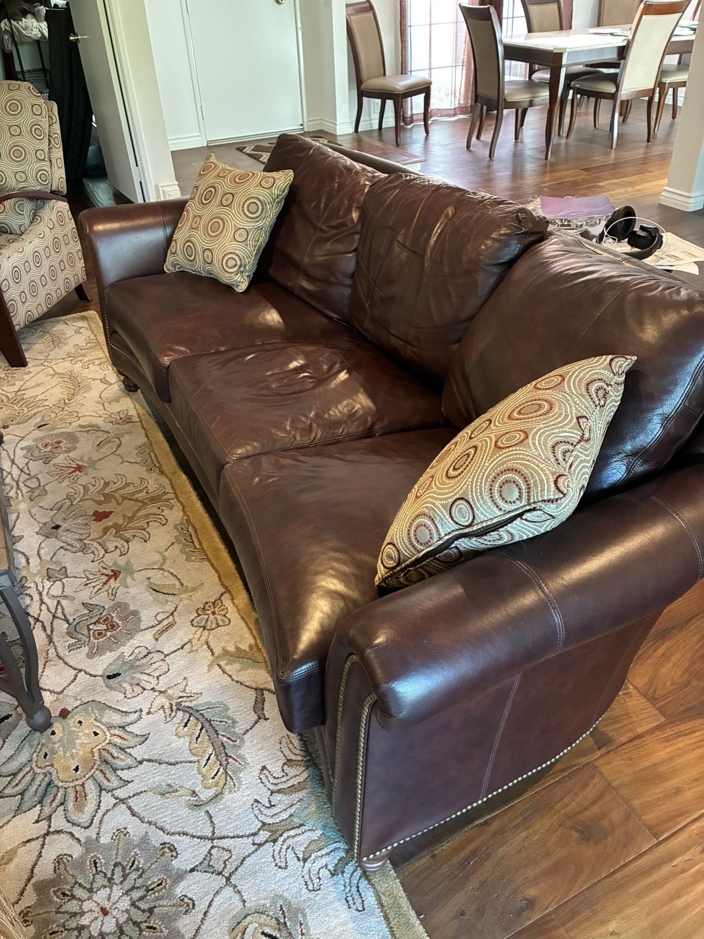 90” Leather Sofa