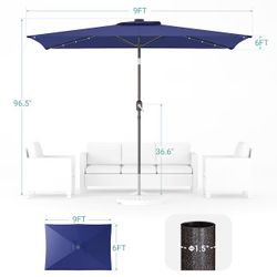 9 ft Patio Umbrella with Lights