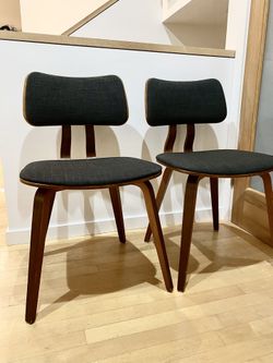 Set  Of 2 MCM Wood Chairs .