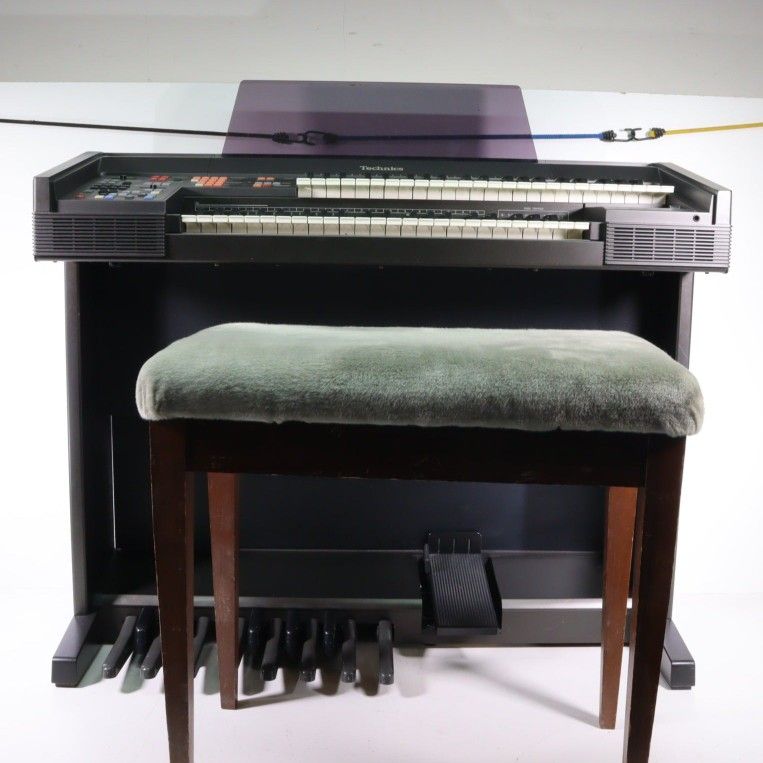 TECHNICS SX-EX20L PCM SOUND VINTAGE ELECTRONIC ORGAN PIANO WITH PLUSH SEAT BENCH