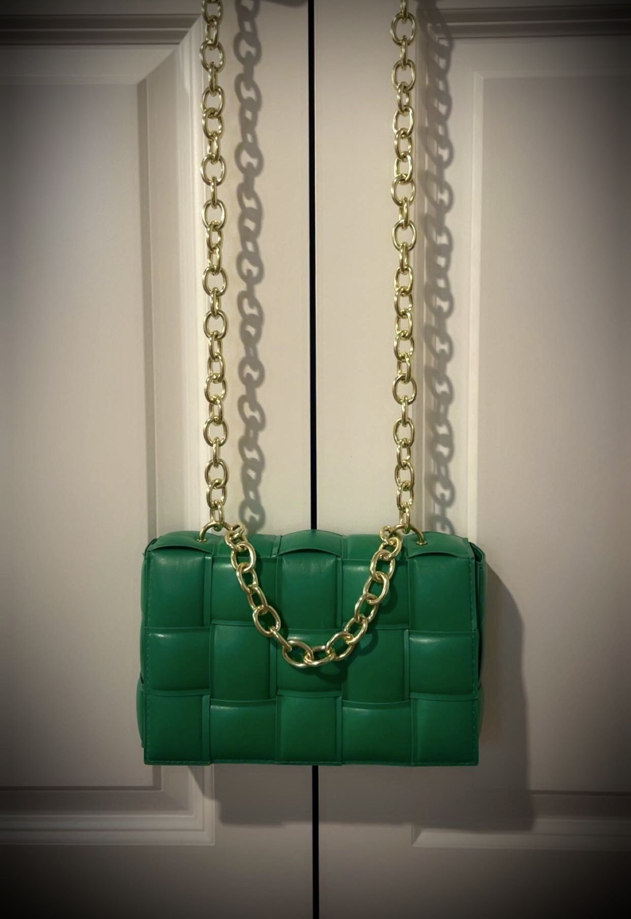 ✨ NEW Hello Molly Ms Chic Bag – Green Crossbody/Clutch & Wallet Gold Chain ✨