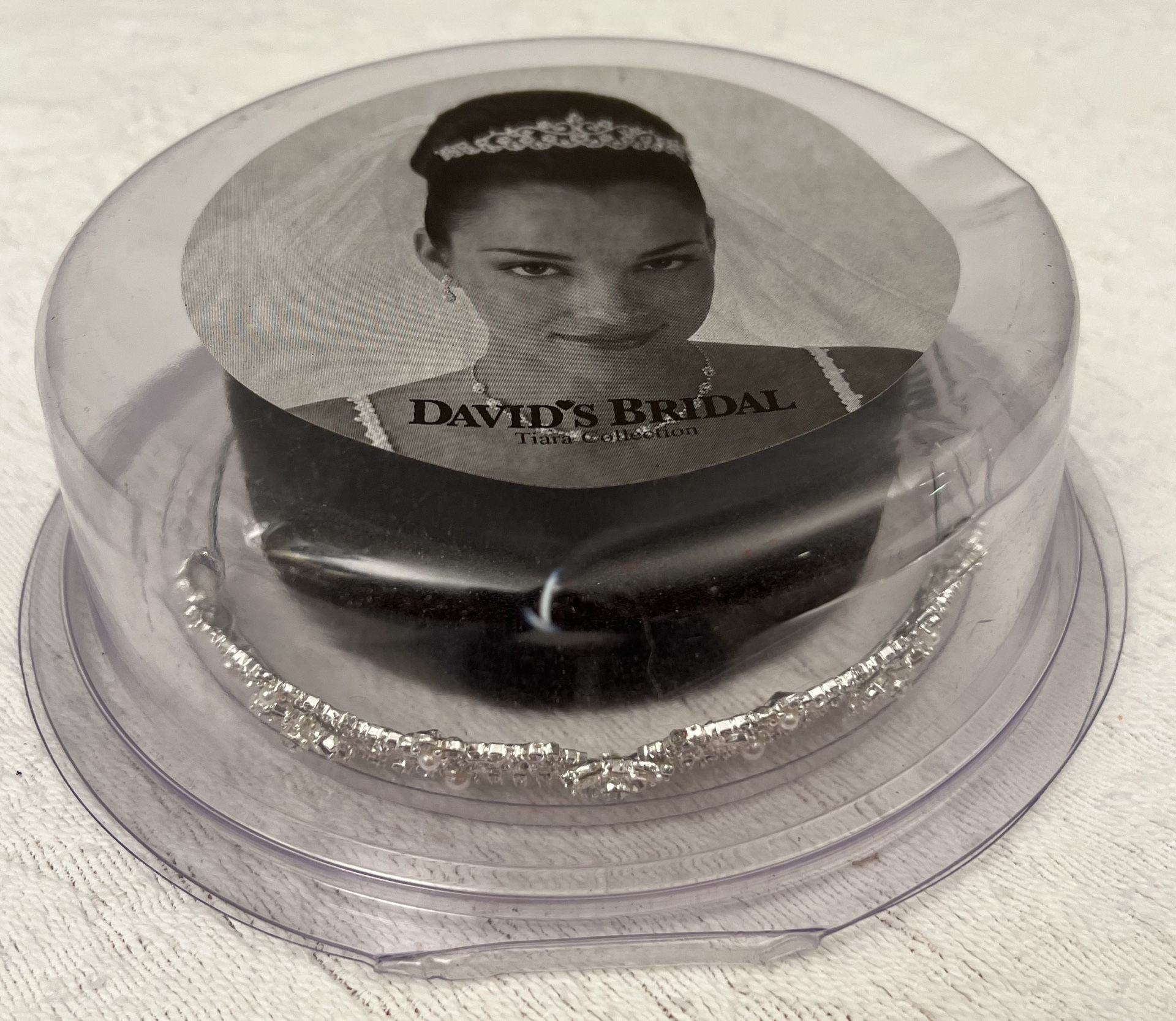 Elegant Wedding Tiara Silver Swarovski Crystal Pearls Bride David’s Bridal