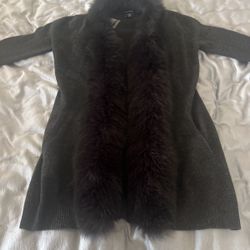 Sofia Cashmere Sweater With Fox Trim