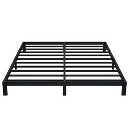 7 Inch Queen Bed Frame No Box Spring Need, Low Profile Metal Platform Bed Frame Queen Size, Heavy Duty Support Bedframes Queen, Easy Assembly