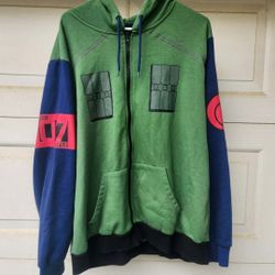 Naruto Shippuden Collection Kakashi Men's XXL Zip-Up Hoodie Cosplay Anime Shirt