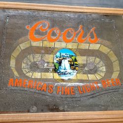 Vintage Coors Banquet Beer Lighted Mirror
