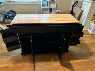 Kitchen island on wheels