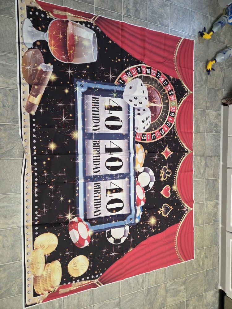 40th Birthday Poker Banner