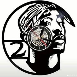 New! Tupac 2Pac Real Vinyl Record Die-Cut 11.8 X 11.8 Silent Wall Clock