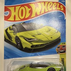 Hot Wheels '16 Lamborghini Centenario Roadster in green from the 2026 Exoticars series.