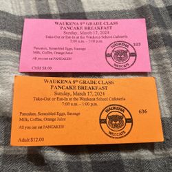 School Fundraiser Tickets Breakfast 