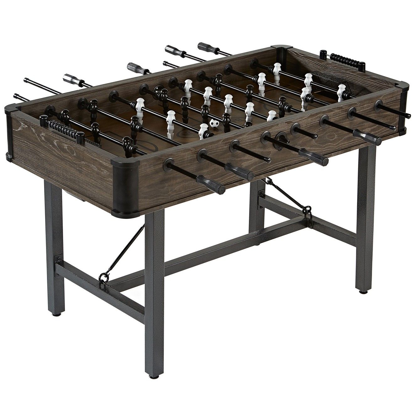 Barrington 56 Inch Chandler STEEL LEG Foosball Soccer Table, Furniture Style, wood grain, 2 soccer balls