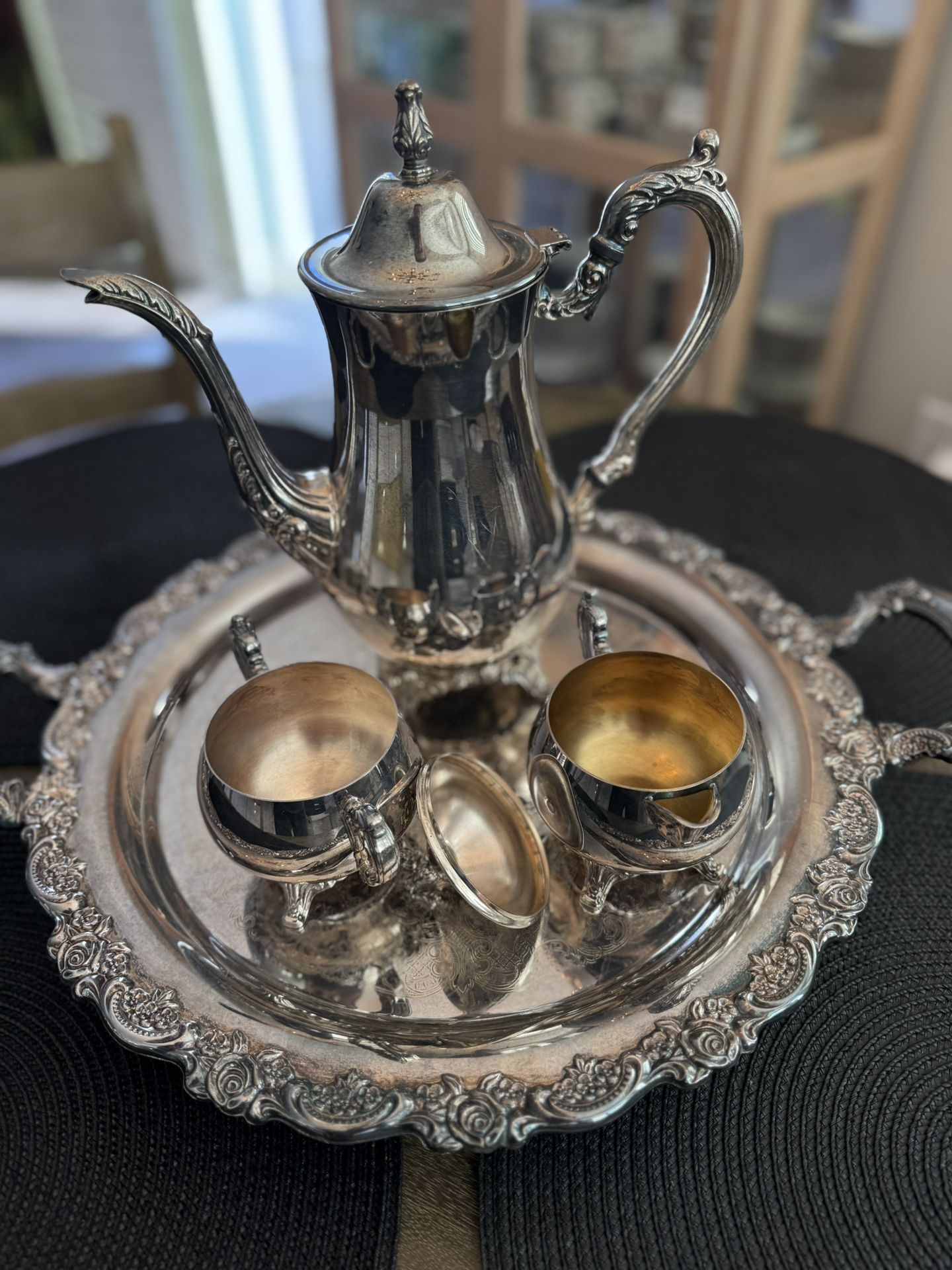 Huge 19” Oneida-Wallace Grande Baroque Silverplate Coffee Service – Freshly Polished!