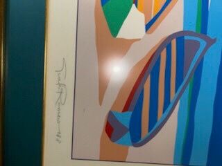 Signed Abstract Serigraph Print Framed, limited editor