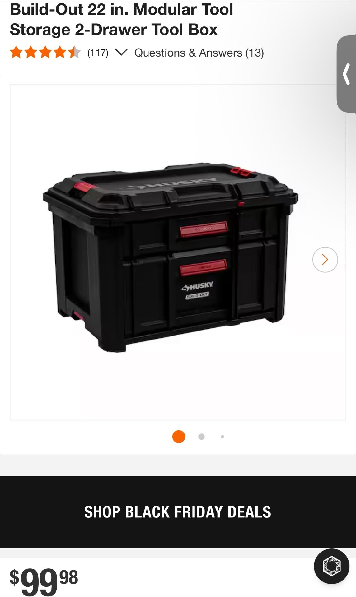 Build-Out 22 in. Modular Tool Storage 2-Drawer Tool Box