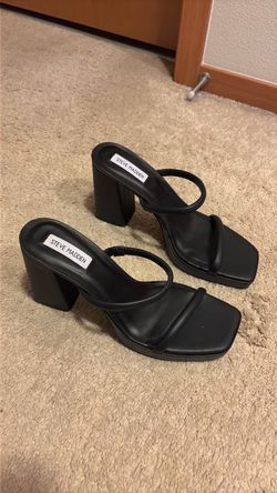 Steve Madden Black Block Heel Sandals