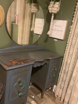 A rustic vanity