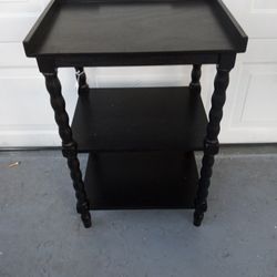 Black Turned Triple Tray Table
