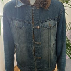 Jean Jacket With Removable Lining Size Large