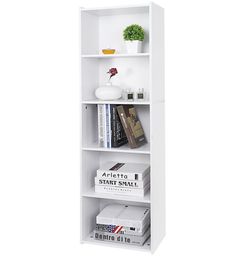 5 Tier Bookcase Bookshelf Storage Wall Shelf Organizer Display Stand Home Office