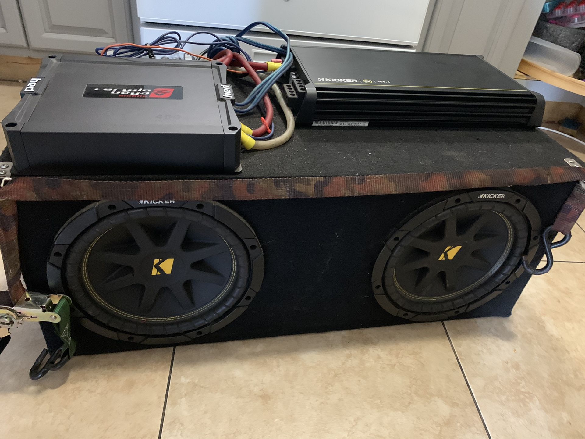 Kicker Subwoofer and Amplifier Sound System